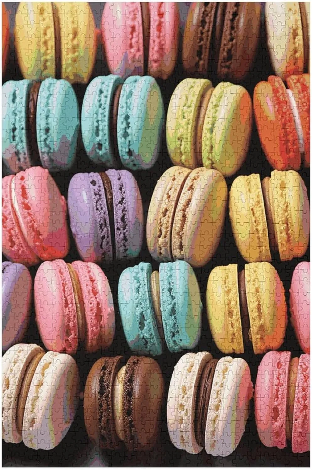 Challenging Puzzle 1000 PCS Decoration Puzzles for Adults Family Wedding Graduation Present Macaron Biscuit vaguest sunset saddle Flavored Pastries Jigsaw Puzzles Wooden Puzzle Personalized 