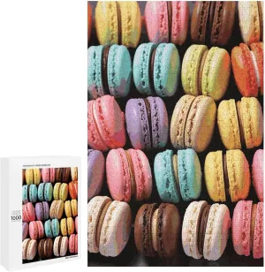 Challenging Puzzle 1000 PCS Decoration Puzzles for Adults Family Wedding Graduation Present Macaron Biscuit vaguest sunset saddle Flavored Pastries Jigsaw Puzzles Wooden Puzzle Personalized 