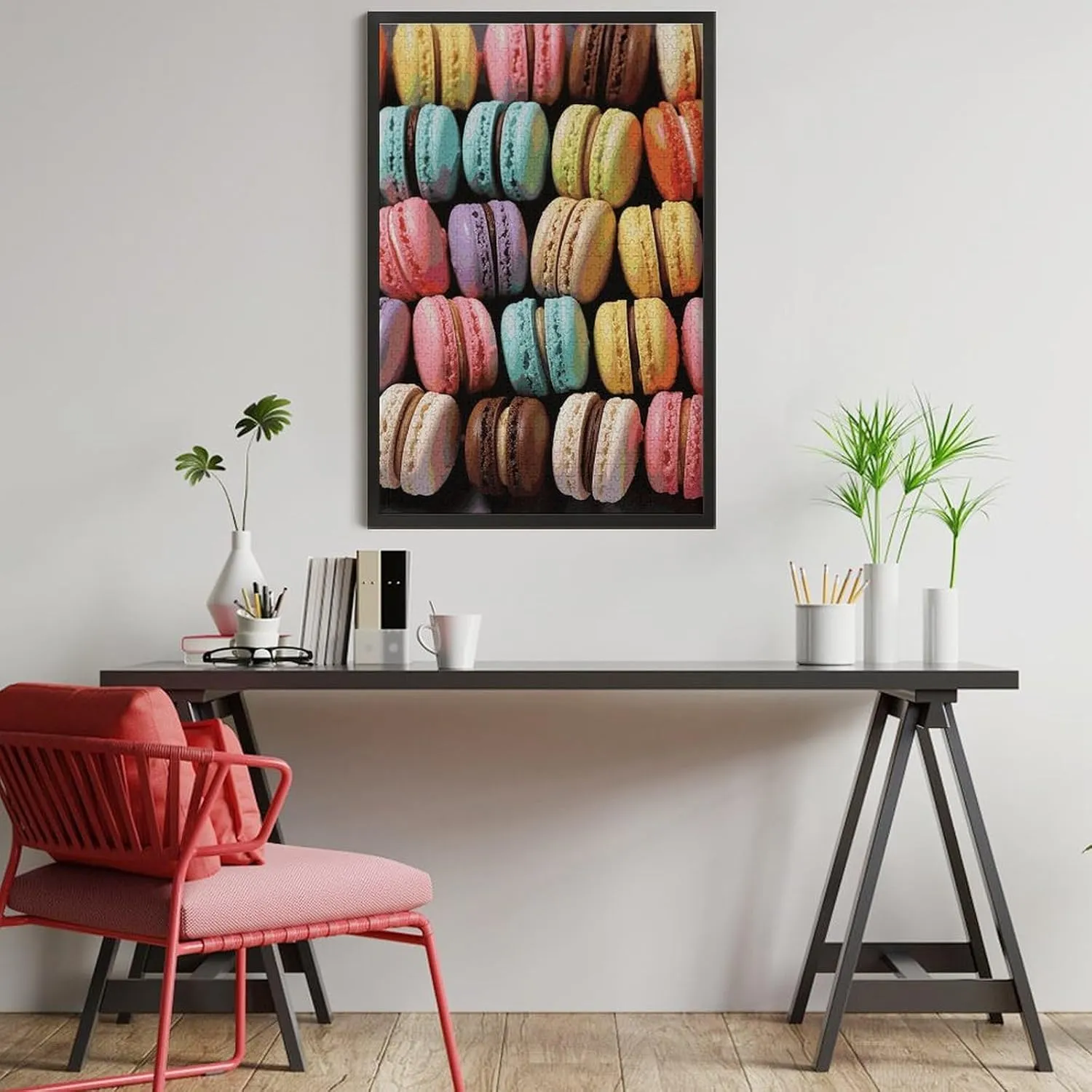 Challenging Puzzle 1000 PCS Decoration Puzzles for Adults Family Wedding Graduation Present Macaron Biscuit vaguest sunset saddle Flavored Pastries Jigsaw Puzzles Wooden Puzzle Personalized 