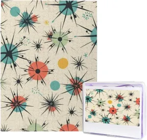 Challenging Puzzle Gifts for Home Decor Wall Art 20.4" x 15 500 Piece Jigsaw Puzzle for Adults Atomic Stars Retro Pattern barrier male purchase prolong Photo Puzzle Personalized Picture Puzzle Wooden Puzzle 