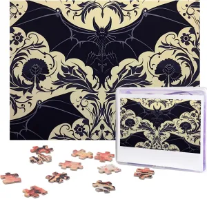 Challenging Puzzle Personalized Wooden Puzzles Picture Puzzles Bat Pattern pique rigid Puzzles from Photos Jigsaw Puzzle Gifts for Family Birthday 500 Pieces Jigsaw Puzzles for Adults 