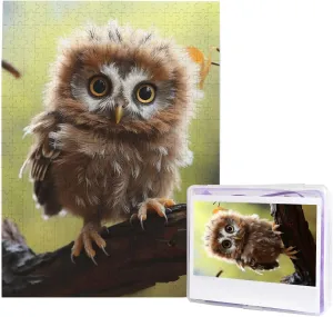 Challenging Puzzle Wooden Puzzle Unique Picture Puzzles for Birthday Party Gift 20.4" x 15 500 Piece Jigsaw Puzzles commune panic plantlike writing for Adults - Real Cute Owls Puzzle - 