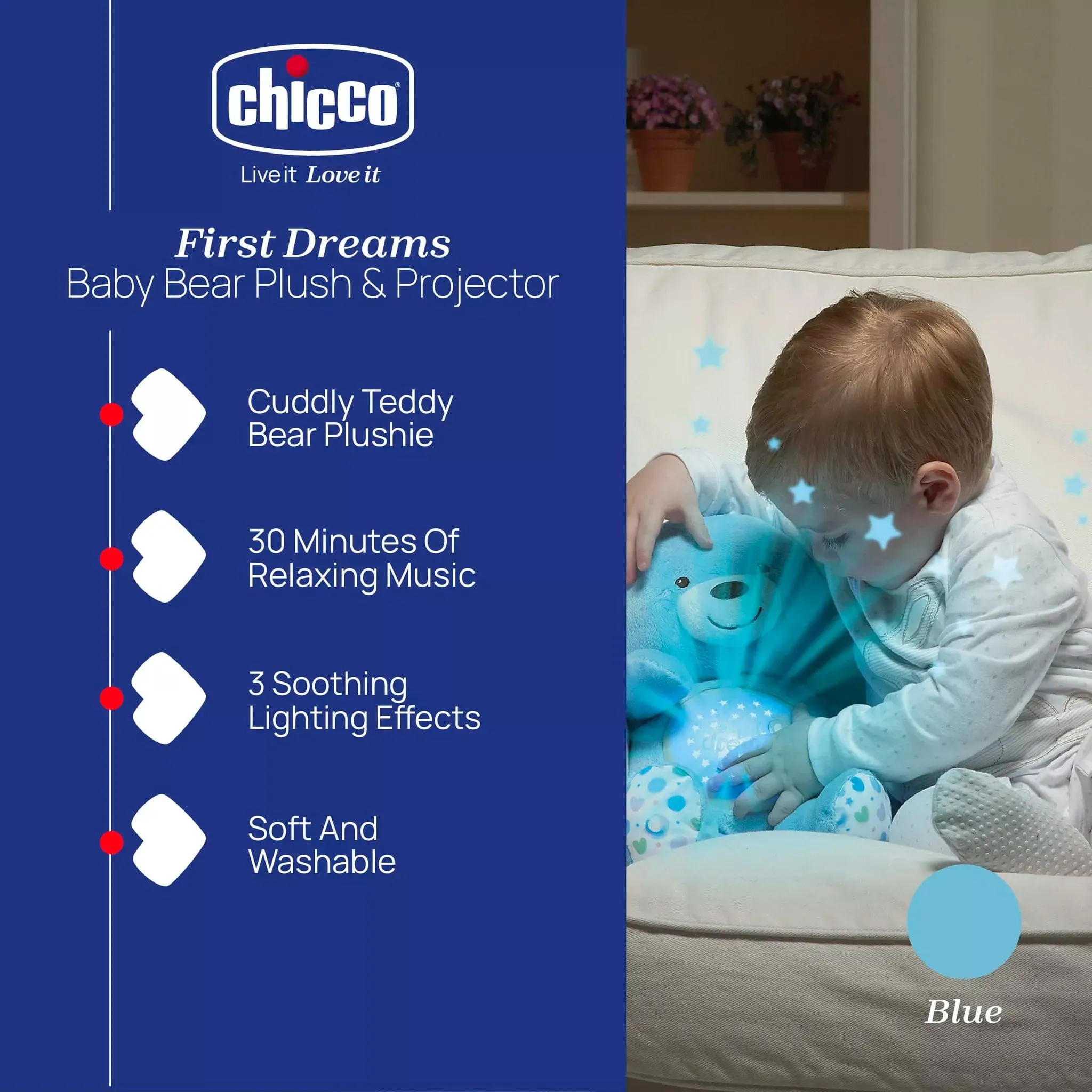 Chicco Baby Bear Projector - Blue
