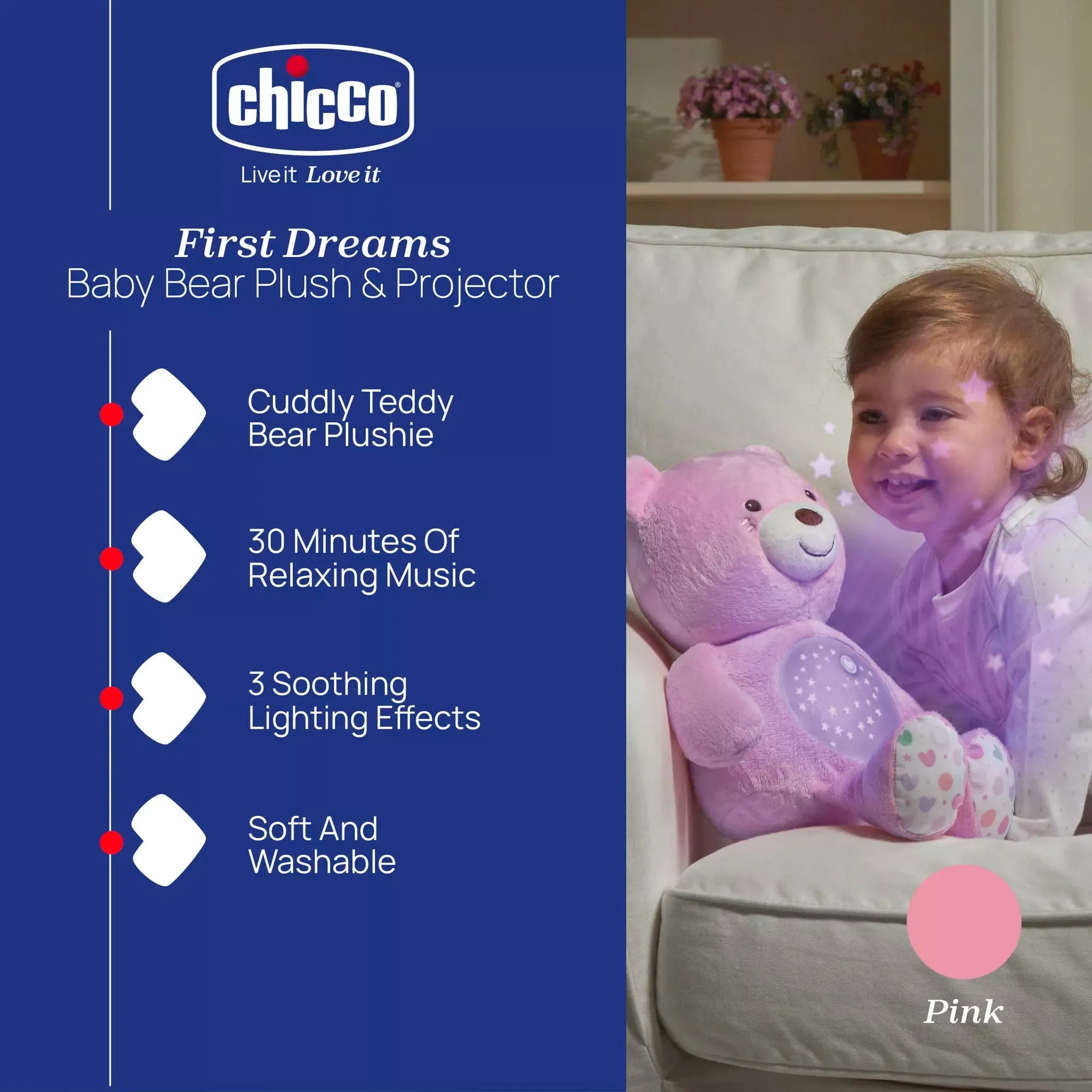 Chicco Baby Bear Projector - Pink
