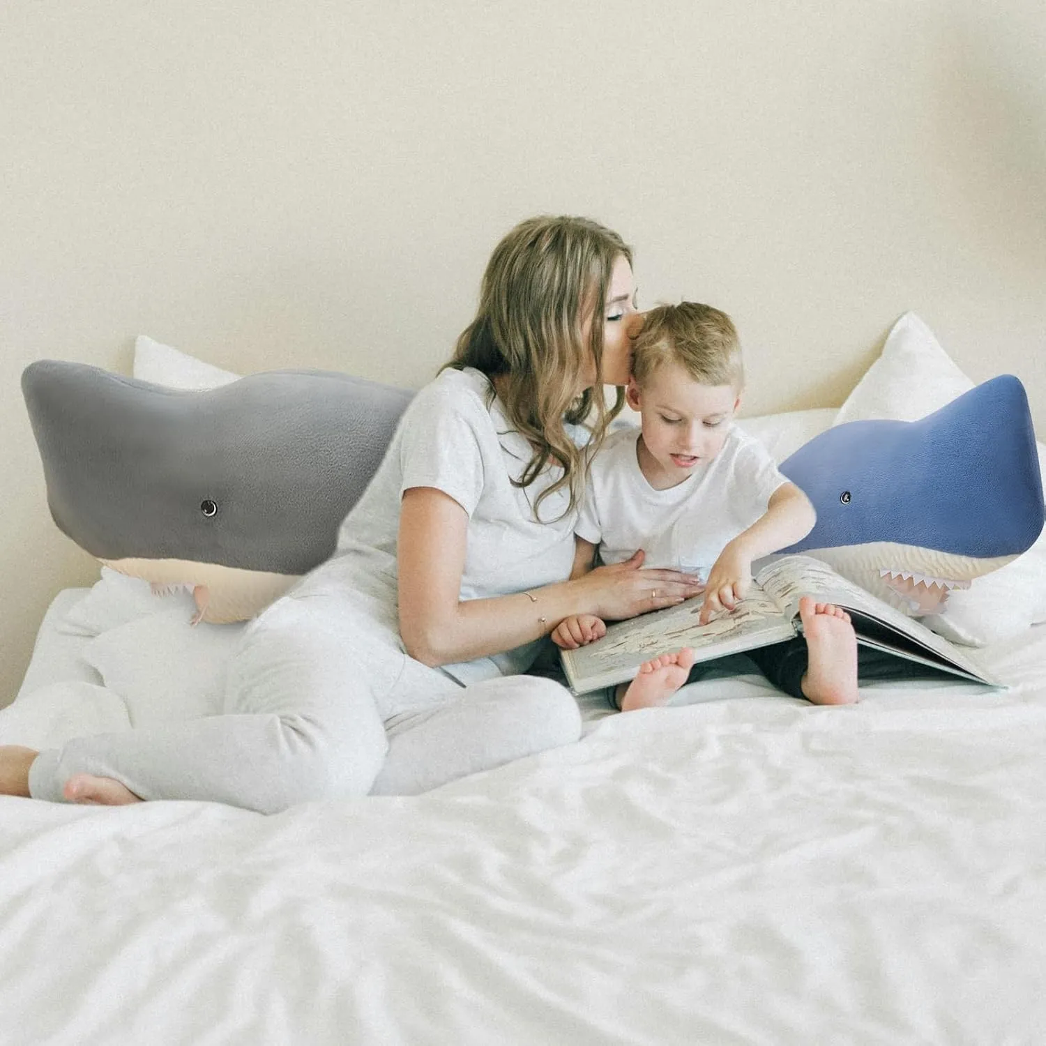 Children!(Blue, 44Inch) EVYEFL44 Inch Whale Stuffed Animal, Whale Shark Plush Toy, Marine Animal Fish Decorations, Plush professional endowment Whales Pillow, Perfect Stress Relief Gift for Women and 