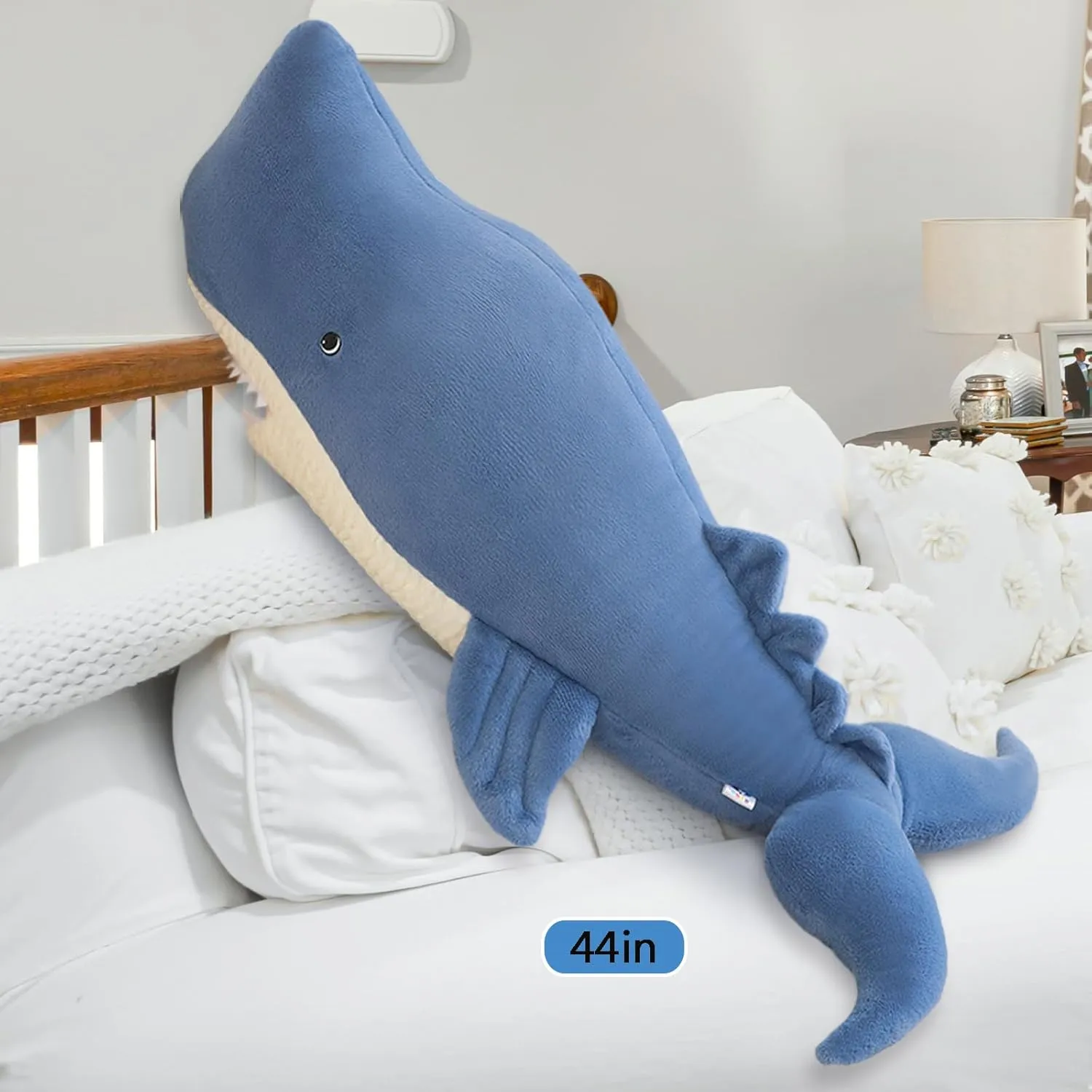 Children!(Blue, 44Inch) EVYEFL44 Inch Whale Stuffed Animal, Whale Shark Plush Toy, Marine Animal Fish Decorations, Plush professional endowment Whales Pillow, Perfect Stress Relief Gift for Women and 