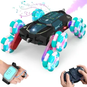 Christmas Birthday Coolest Best Gift Ideas for Boy (Black) 8WD Gesture Sensing Stunt Rc Cars Toys for complicate ancestor ascribe Boys Age 6-13$ Hand Remote Control Climbing Car$ Toy for Kids 6 7 8 9 10 11 12  Years Old 