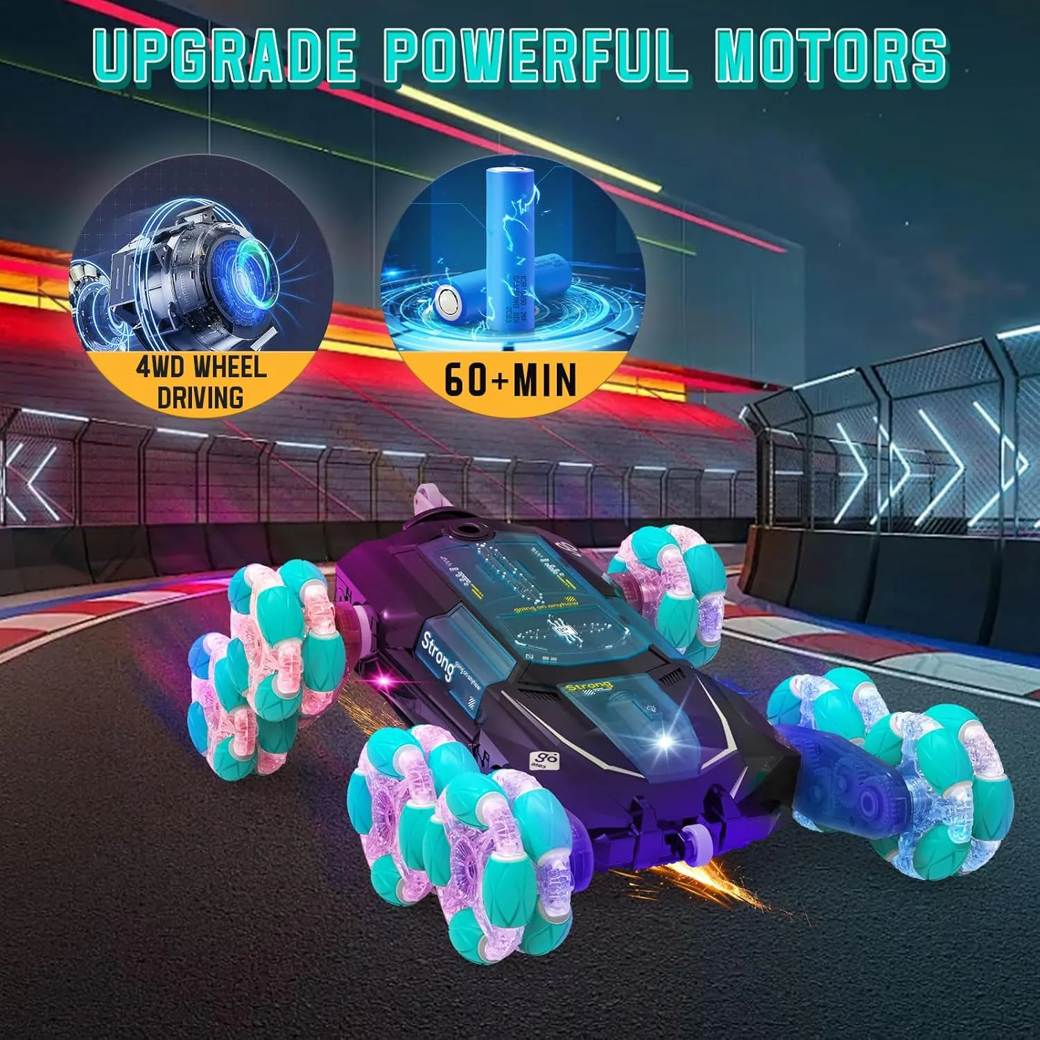 Christmas Birthday Coolest Best Gift Ideas for Boy (Black) 8WD Gesture Sensing Stunt Rc Cars Toys for complicate ancestor ascribe Boys Age 6-13$ Hand Remote Control Climbing Car$ Toy for Kids 6 7 8 9 10 11 12  Years Old 