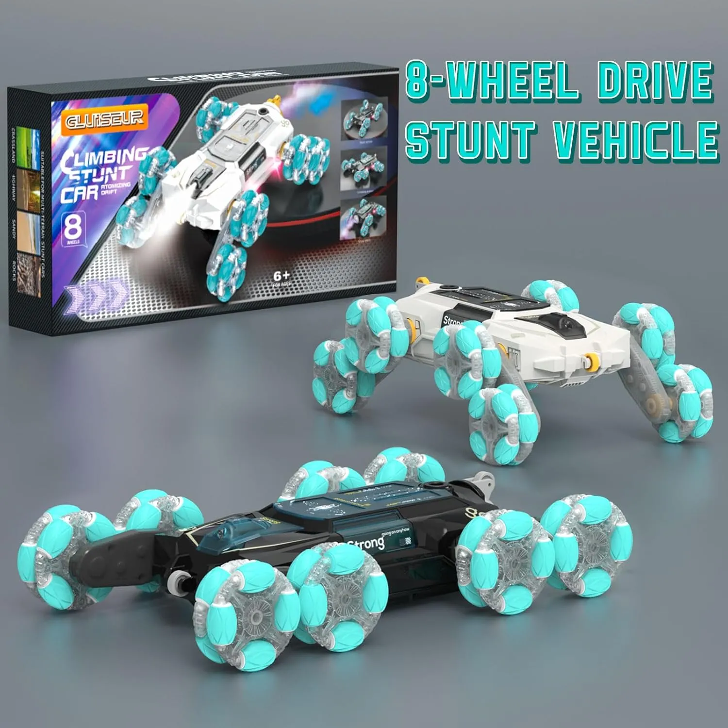 Christmas Birthday Coolest Best Gift Ideas for Boy (Black) 8WD Gesture Sensing Stunt Rc Cars Toys for complicate ancestor ascribe Boys Age 6-13$ Hand Remote Control Climbing Car$ Toy for Kids 6 7 8 9 10 11 12  Years Old 