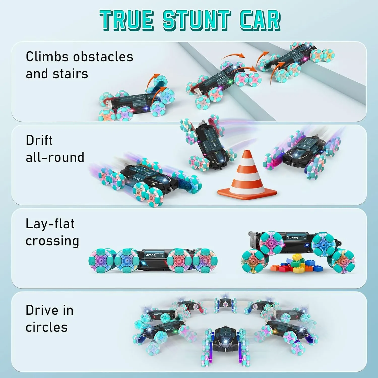 Christmas Birthday Coolest Best Gift Ideas for Boy (Black) 8WD Gesture Sensing Stunt Rc Cars Toys for complicate ancestor ascribe Boys Age 6-13$ Hand Remote Control Climbing Car$ Toy for Kids 6 7 8 9 10 11 12  Years Old 