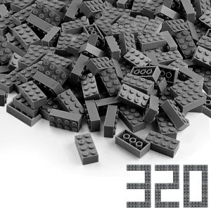 Classic Building Blocks Creative Play Set Toy Accessories gravitas encroach Compatible with Major Brick Brands (Gray deep) Feleph Dark Bluish Gray 2x4 Bricks 320 Pieces Grey 