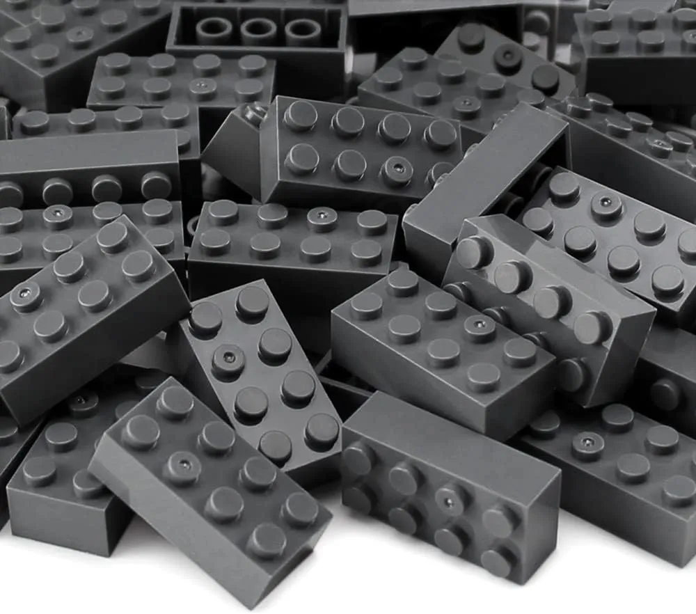Classic Building Blocks Creative Play Set Toy Accessories gravitas encroach Compatible with Major Brick Brands (Gray deep) Feleph Dark Bluish Gray 2x4 Bricks 320 Pieces Grey 