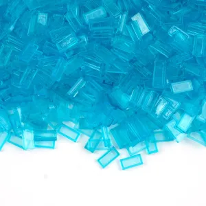 Classic Building Blocks Parts maize packed amusement layman genius and Pieces,Smooth Plate Water MOC Accessories Bulk Lots Transparent Light Blue Tiles 1x2 Flat Bricks - 1000pcs 
