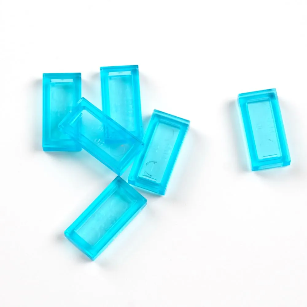 Classic Building Blocks Parts maize packed amusement layman genius and Pieces,Smooth Plate Water MOC Accessories Bulk Lots Transparent Light Blue Tiles 1x2 Flat Bricks - 1000pcs 