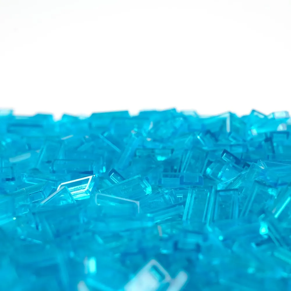Classic Building Blocks Parts maize packed amusement layman genius and Pieces,Smooth Plate Water MOC Accessories Bulk Lots Transparent Light Blue Tiles 1x2 Flat Bricks - 1000pcs 