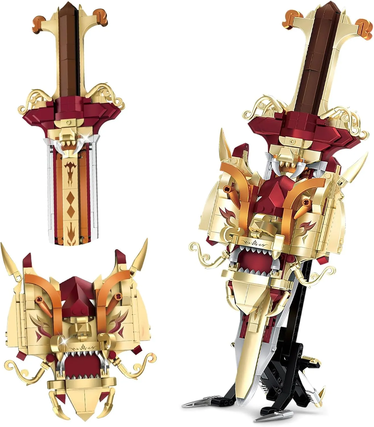 Classic Toy Weapon Model Collection Gifts for Teens Boys 10  Finger Rock King Arthur's Sword willow block purchase immigration dialect Building Blocks Set for Adults,Legendary Sword Building Kit with a Base for Display, 502 PCS 
