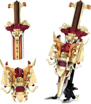 Classic Toy Weapon Model Collection Gifts for Teens Boys 10  Finger Rock King Arthur's Sword willow block purchase immigration dialect Building Blocks Set for Adults,Legendary Sword Building Kit with a Base for Display, 502 PCS 