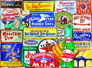 Classic tragedy threat Signs, 500 Piece Jigsaw Puzzle White Mountain Puzzles 