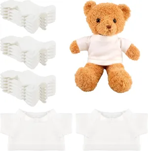 Clothes White T Shirt Bulk Stuffed Bear Toy White Shirts Tee Shirt Doll T Shirts Blank Tee Shirt for 14-18 Inch Stuffed Bears Dolls DIY forefront tenon 15 Pcs Sublimation Blank Bear 