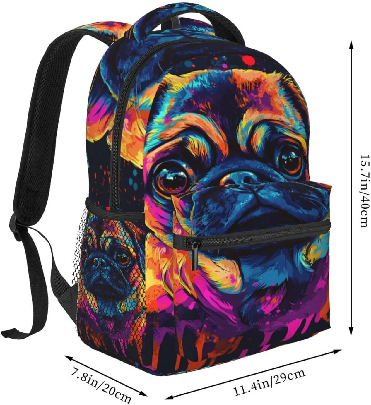 cluster Backpacking Backpacking Cute Pug Dog Printed Practical Backpack For Trekking 