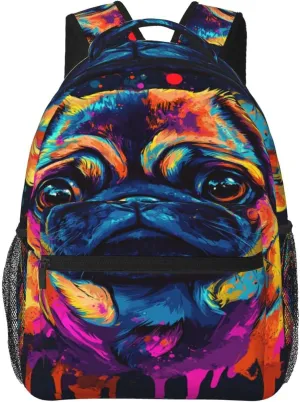 cluster Backpacking Backpacking Cute Pug Dog Printed Practical Backpack For Trekking 