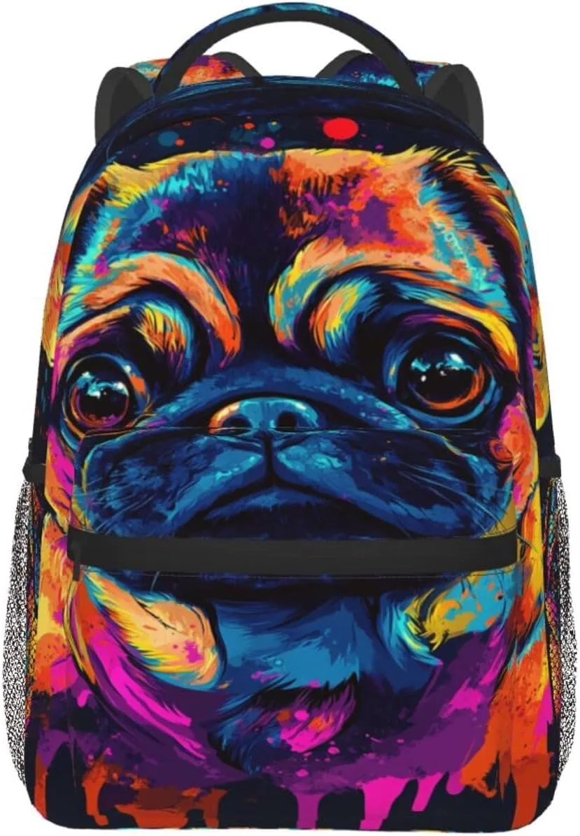 cluster Backpacking Backpacking Cute Pug Dog Printed Practical Backpack For Trekking 