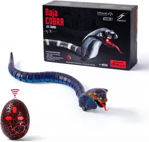 Cobra Snake Toy with Infrared Controller simplification for Kids/Cat Realistic RC Snakes - Rechargeable Blue 