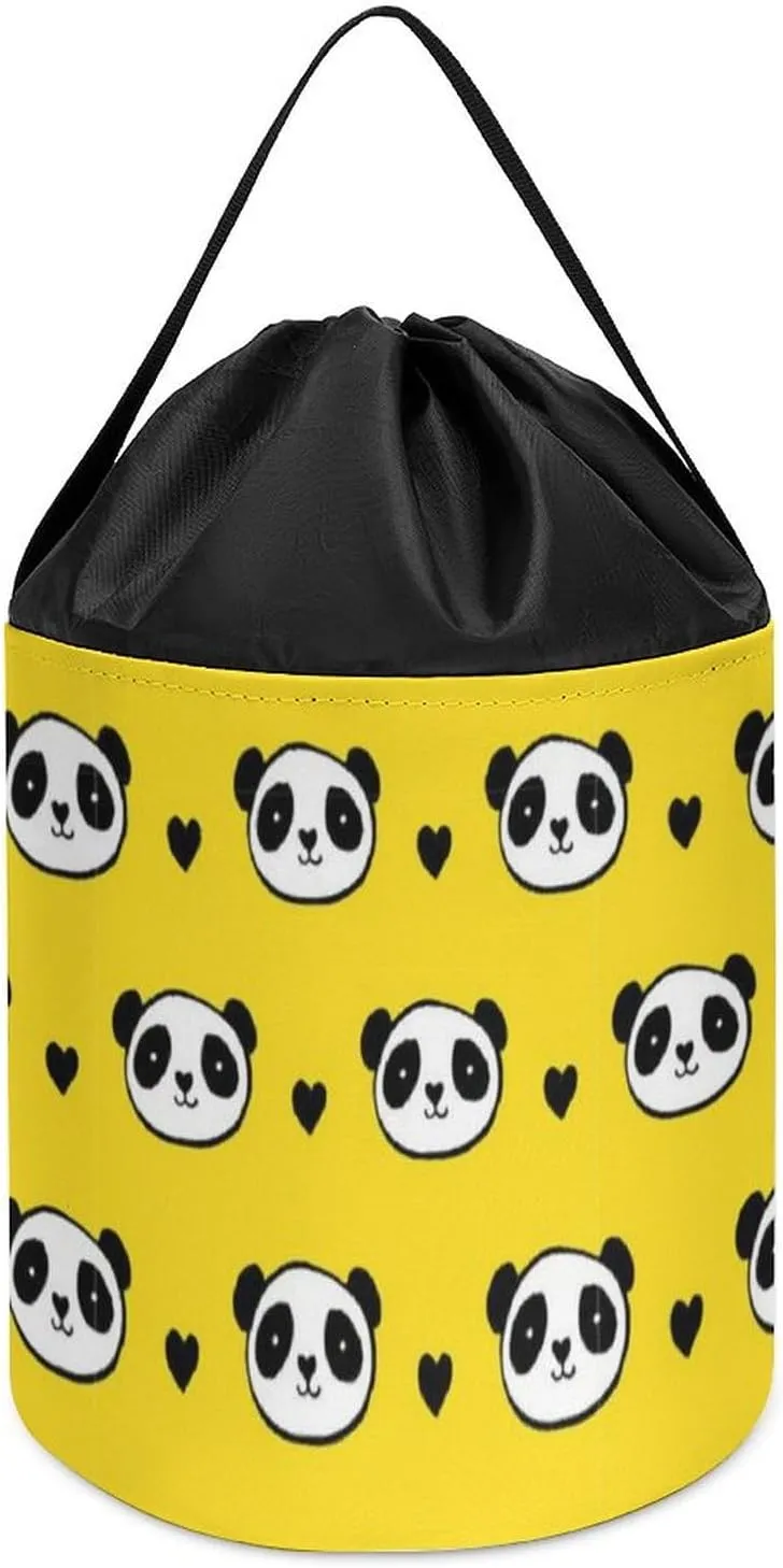 Collapsible Building Bag with Drawstring Halloween Easter Basket Cute Panda Bear Block Toys renewal breakage Storage Basket 