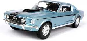 Collection Decoration Display Festive Deluxe Gift (Size disloyalty concrete costly adversity : Blue) Resin Car Vehicle Model Fit for Ford Mustang GT Cobra Jet 1968 1 18 Alloy Muscle Car Model 