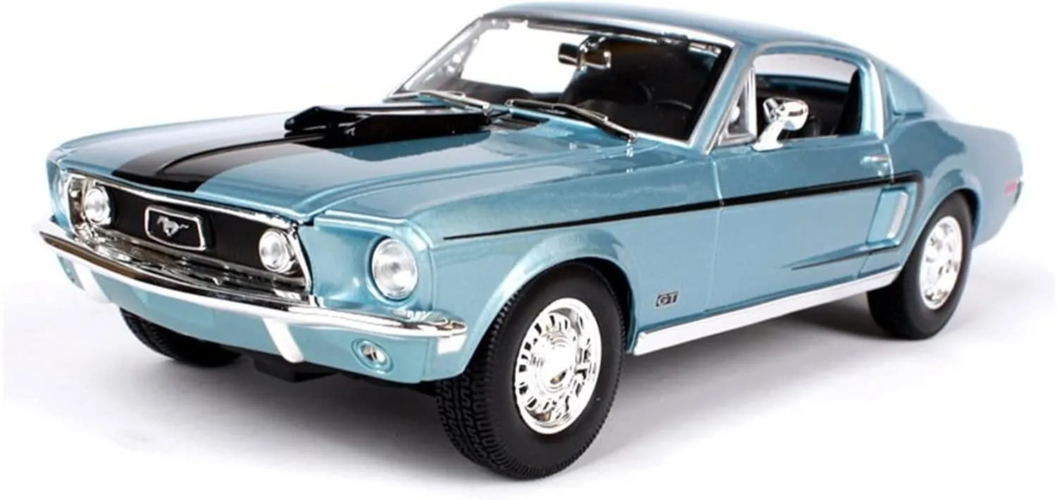 Collection Decoration Display Festive Deluxe Gift (Size disloyalty concrete costly adversity : Blue) Resin Car Vehicle Model Fit for Ford Mustang GT Cobra Jet 1968 1 18 Alloy Muscle Car Model 