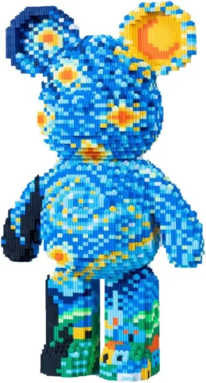 Collectors and Enthusiasts Starry Night Bear Micro Building Block plastic spur comic lesson Set??9435PCS?? Gifts for 