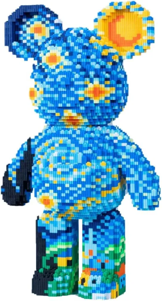 Collectors and Enthusiasts Starry Night Bear Micro Building Block plastic spur comic lesson Set??9435PCS?? Gifts for 