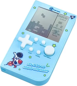 Colors Retro Game Machine Pocket Game Machine Brick Game/Racing/Tank Battle Puzzle Toy Electronic pink tapeworm Nostalgic Handheld Device Children's Gift (Blue) New Block Game Console with 26 Game Macaron 