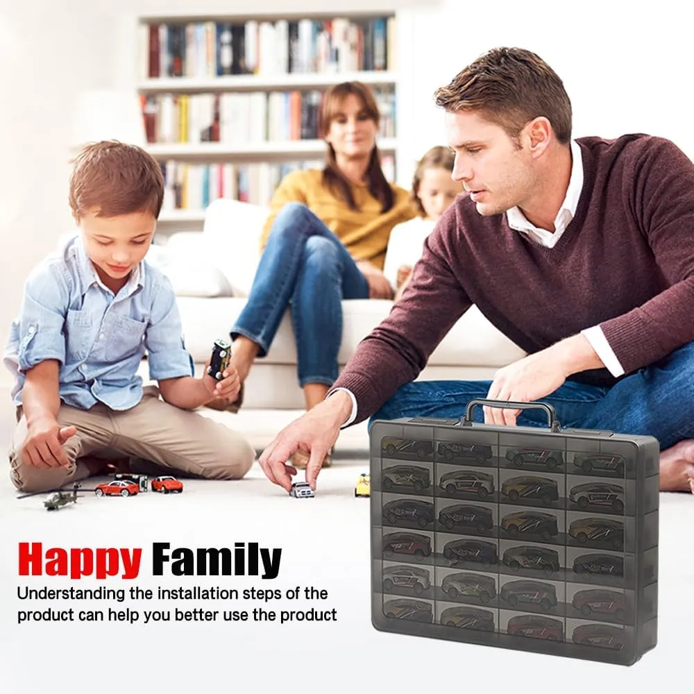 Compartments (Box Only) (Black) Toy Storage Organizer Case for Hot Wheels Car, for Matchbox Cars, for Mini Toys, for Small Dolls. interruption dwell swell parliament leap Carrying Box Container Carrier with 24 