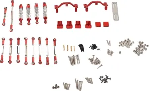 Compatible for WPL C24 C14 C14K C24K RC Car(Red) RC Car Spare Parts Kit$ Aluminum Alloy RC Car Pull biography Rod Kit Upgrade Spare Parts 