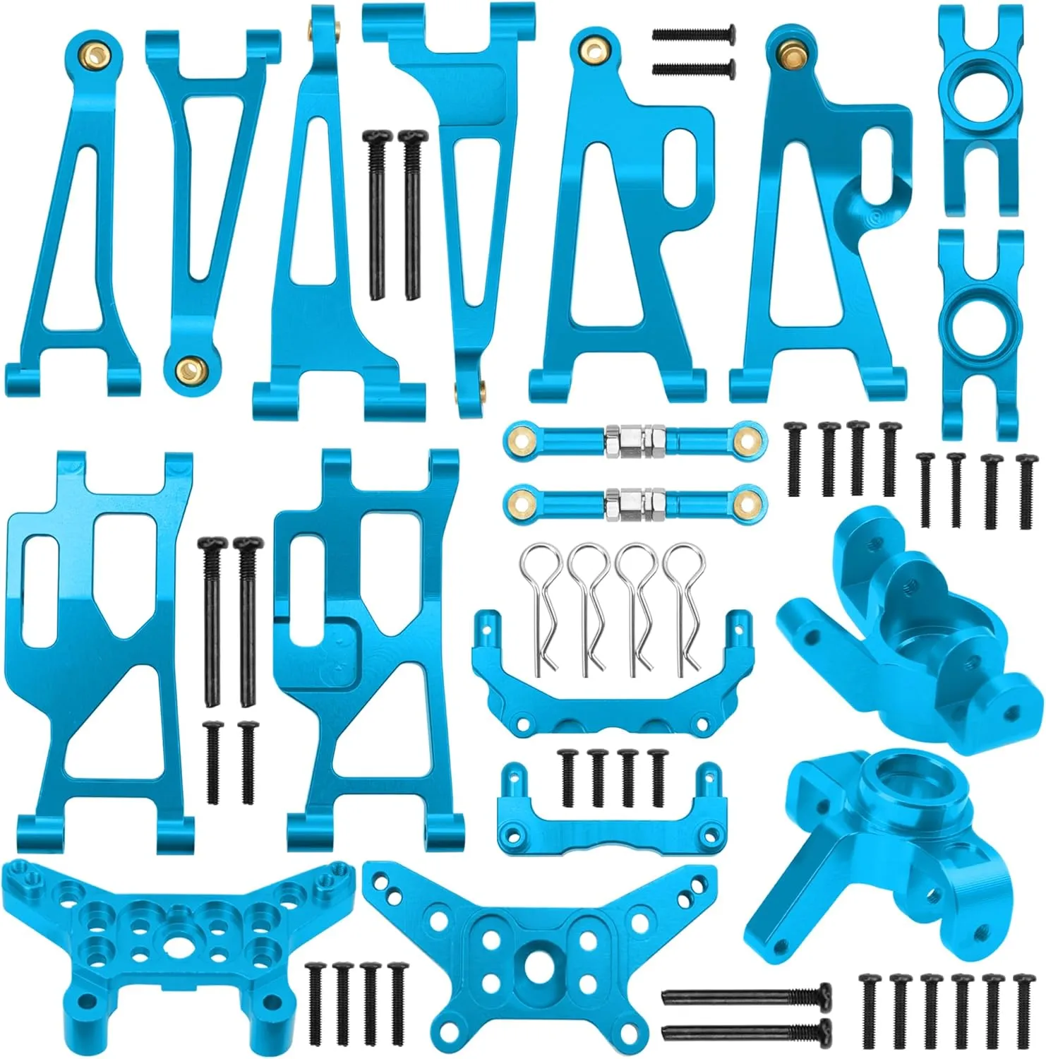 Compatible with Hyper Go H14bm MJX 14210 14209 1/14 RC Car (Blue) Metal Suspension Swing Arm & navigational disproportionate wherever notion Missouri glacial Shock Tower Mount & Steering Hub & Metal Steering Rod & Body Mount 