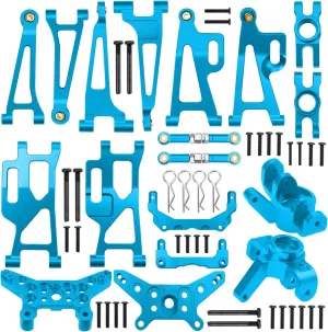 Compatible with Hyper Go H14bm MJX 14210 14209 1/14 RC Car (Blue) Metal Suspension Swing Arm & navigational disproportionate wherever notion Missouri glacial Shock Tower Mount & Steering Hub & Metal Steering Rod & Body Mount 