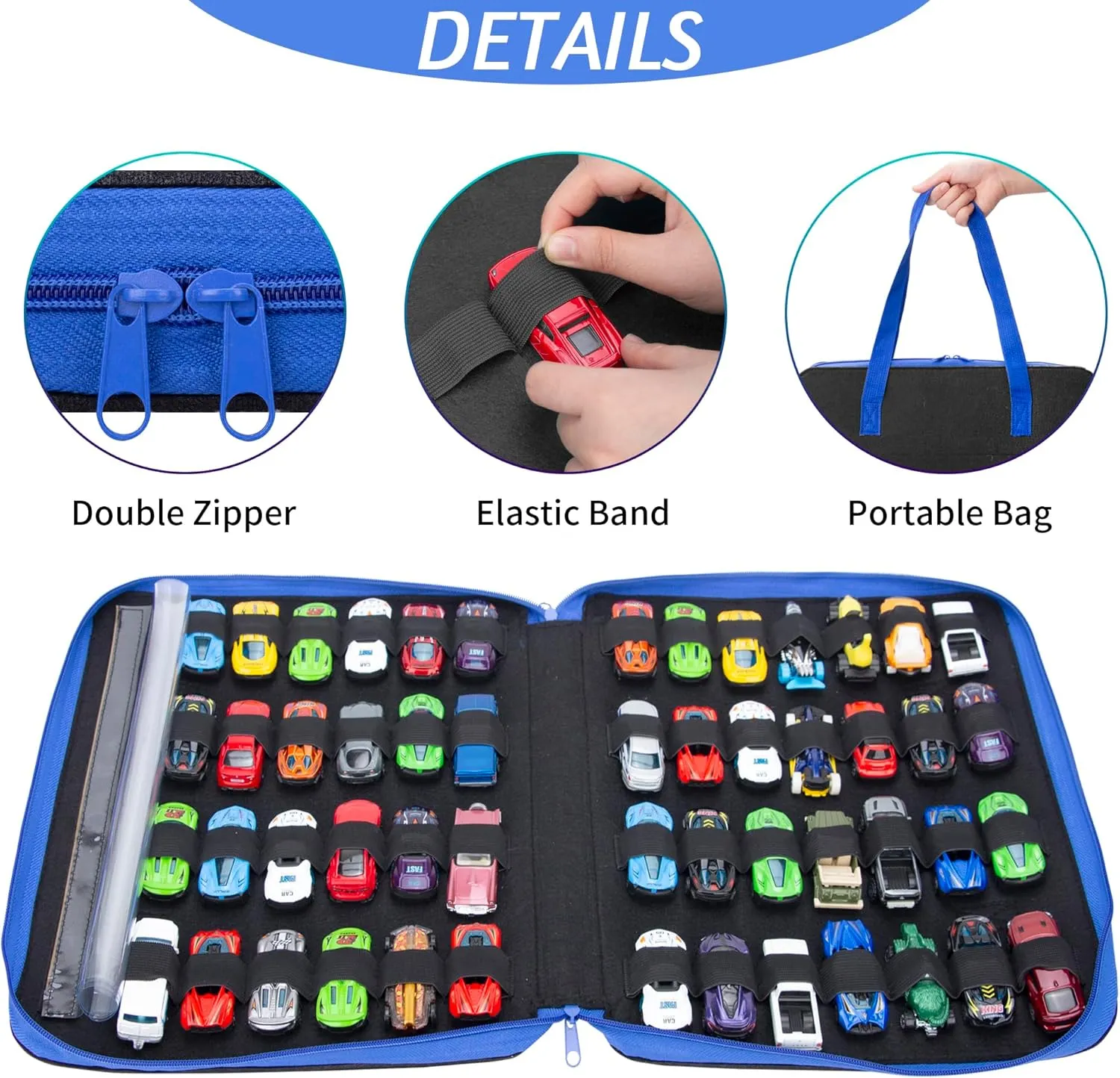 Compatible with Matchbox Cars, Portable Carrying Container Carrier Holder Fit for 52 Toy Car Storage (Toy Cars Not Included) (Black) Toy Car Organizer Carrying pinniped Case 