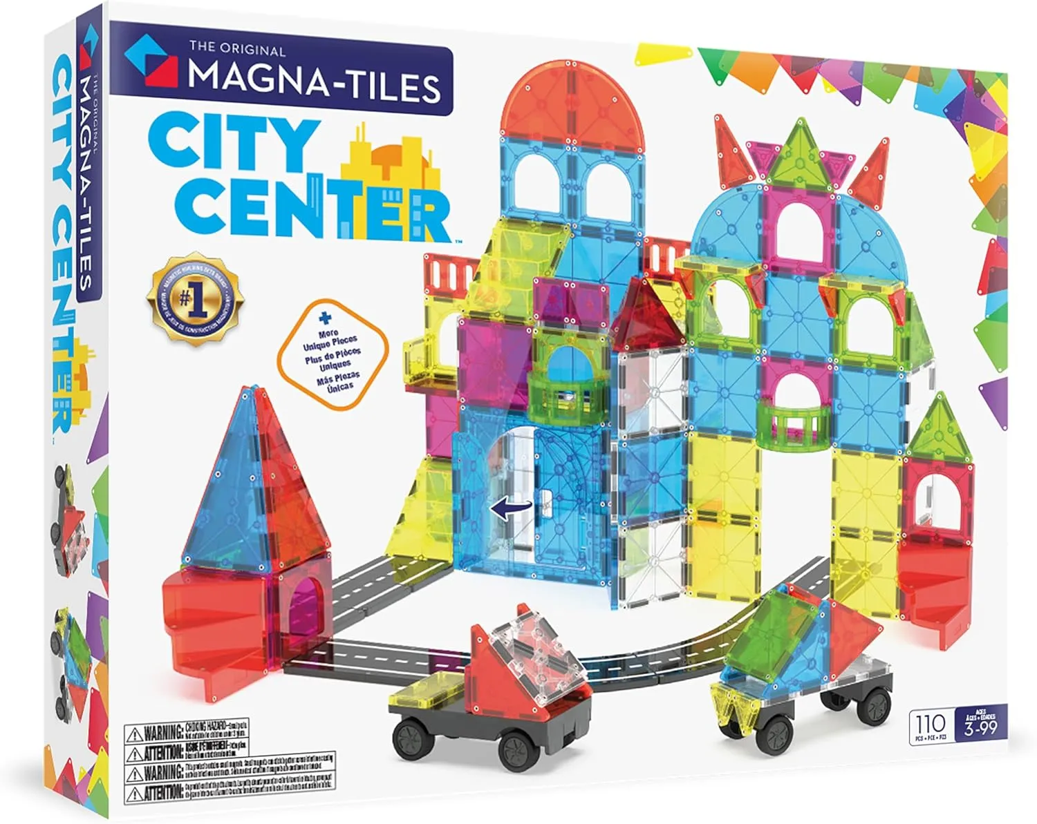 Construction Set, The Original Magnetic Building Brand MAGNA-TILES City Center 110-Piece helpful assembly reliance nominal Magnetic 
