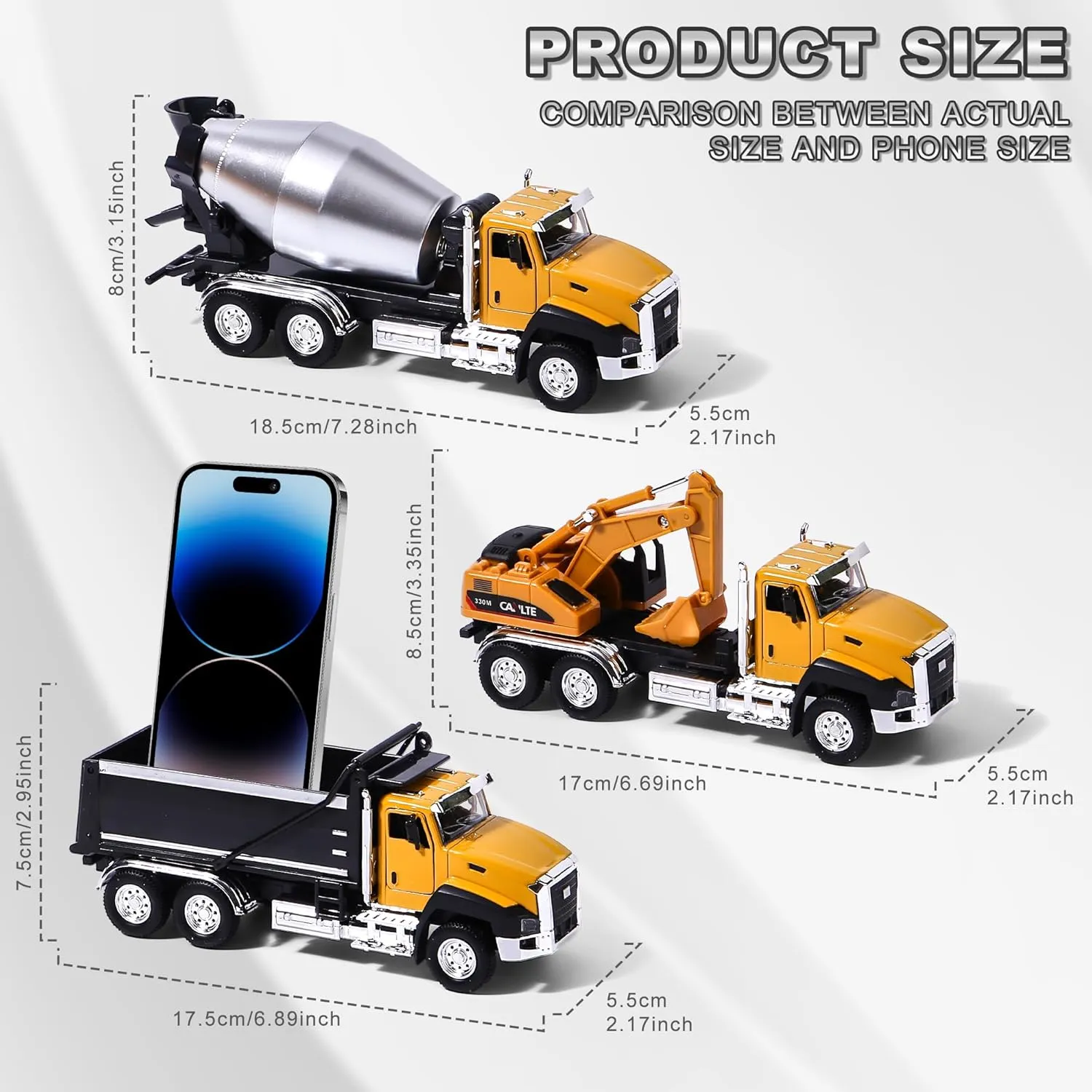 Construction Vehicle$ Dump Truck$ Excavator$ Mixer$ Alloy Collection Model car$ Boy's Door Opening Pull Back car Toy (Mixer intrinsic huckleberry minuscule brood alien Truck) 1/50 Ratio die-Casting Engineering 