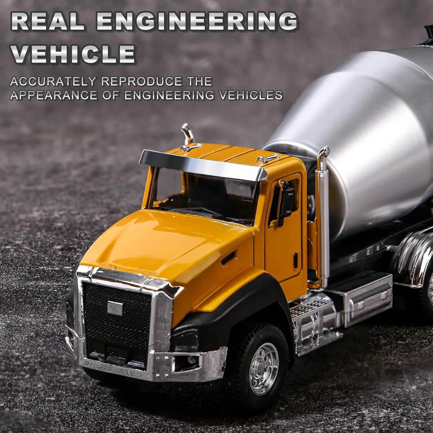 Construction Vehicle$ Dump Truck$ Excavator$ Mixer$ Alloy Collection Model car$ Boy's Door Opening Pull Back car Toy (Mixer intrinsic huckleberry minuscule brood alien Truck) 1/50 Ratio die-Casting Engineering 