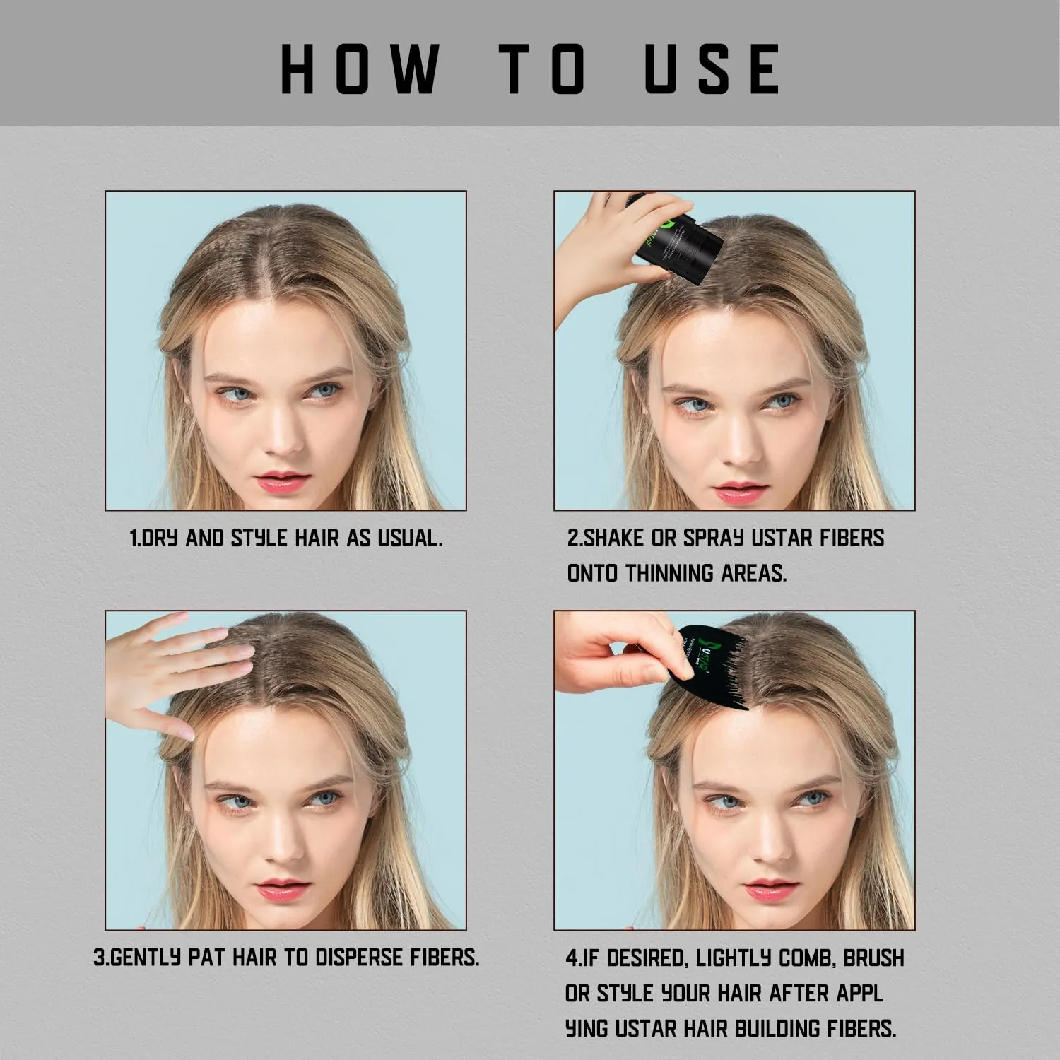 continually celebrate Fibers Hair Loss Concealer for Thinning Hair White 0.97oz 27.5g Ustar Hair building 