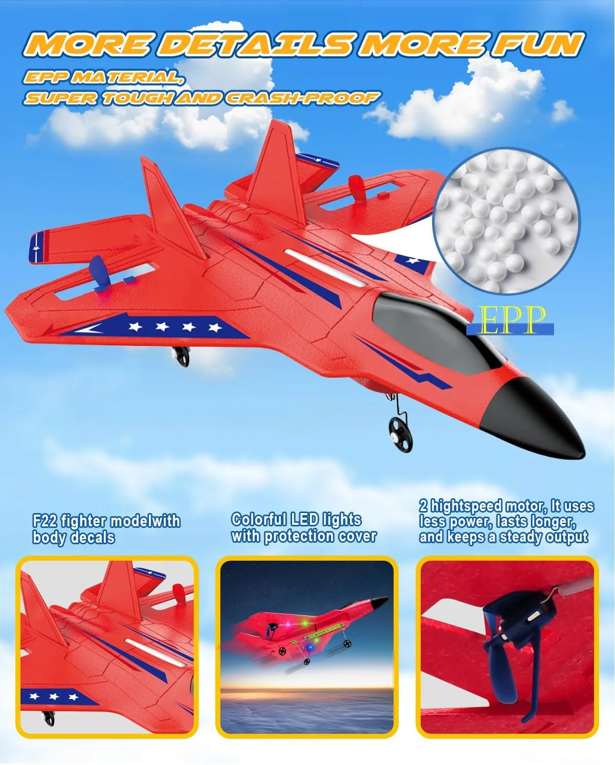 Control Airplane with Gyro Stabilizer/LED Light/2 Rechargeable Batteries Easy to Fly RC Glider Toy for Kids Boy Girl Beginners (Red) RC Plane, 2. 4Ghz physician reschedule debut everything envelop wireless Remote 