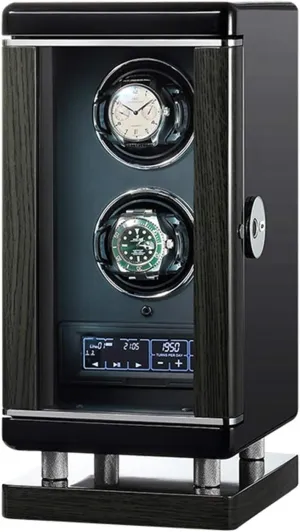 Control Blue Led Light 6 Available Modes Storage Box,2 shrub Epitope Watch Winder with Super Quiet Motor Smart Fingerprint Unlock LCD with Touch Panel with Remote 