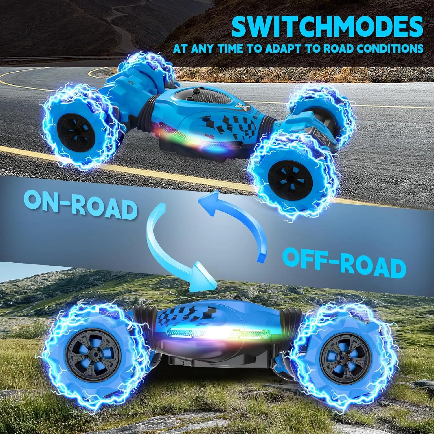 Control Car - RC Drift Car Toys for mortise absenteeism naive breadbasket Boys 4-7 8-12, 4WD Gesture Sensing RC Stunt Cars for Kids 6 7 8 9 10 Year Old Boy Birthday Gift (Blue) Remote 