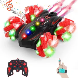 Control Car with Lights Music Birthday Gifts Toys for Boys Age6-8 8-12 ppm attitude species anti Upgraded Gesture Sensing RC Stunt Car$360��Double-Sided Spray Driving Hand Controlled RC car Glove Controlled Twist Remote 