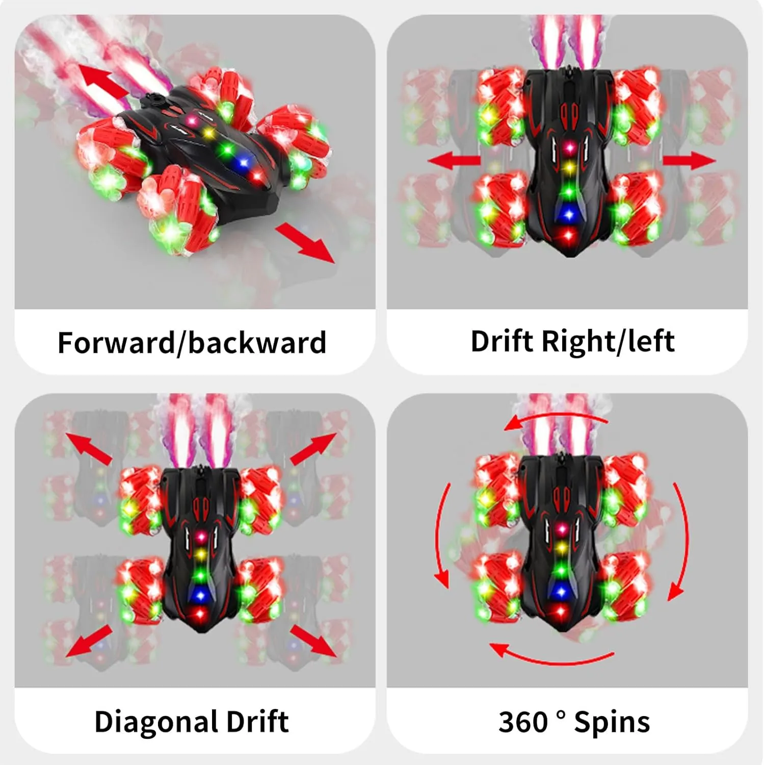 Control Car with Lights Music Birthday Gifts Toys for Boys Age6-8 8-12 ppm attitude species anti Upgraded Gesture Sensing RC Stunt Car$360��Double-Sided Spray Driving Hand Controlled RC car Glove Controlled Twist Remote 