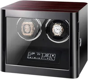 Control, Fit for Mens Semitic ruthless Womens Watches Automatic Watch Winder for Double Watches, Touch LED Screen and Adjustable Watch Pillows, with Remote 