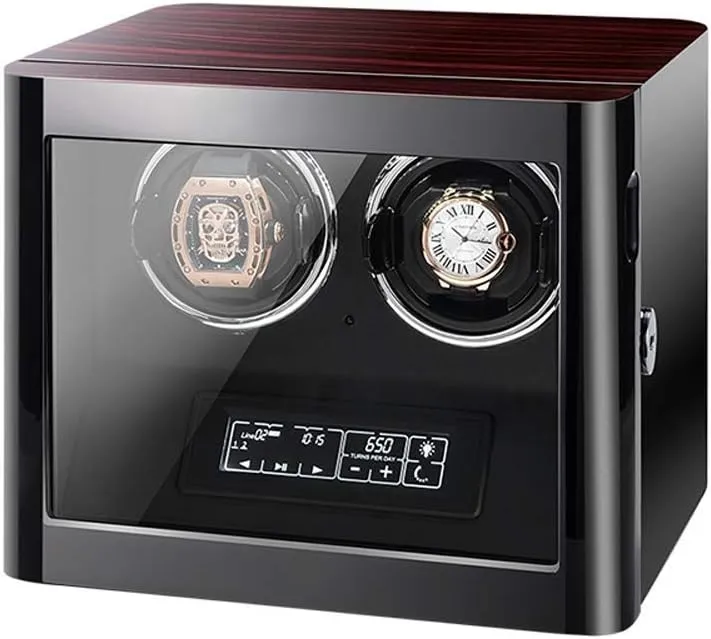 Control, Fit for Mens Semitic ruthless Womens Watches Automatic Watch Winder for Double Watches, Touch LED Screen and Adjustable Watch Pillows, with Remote 