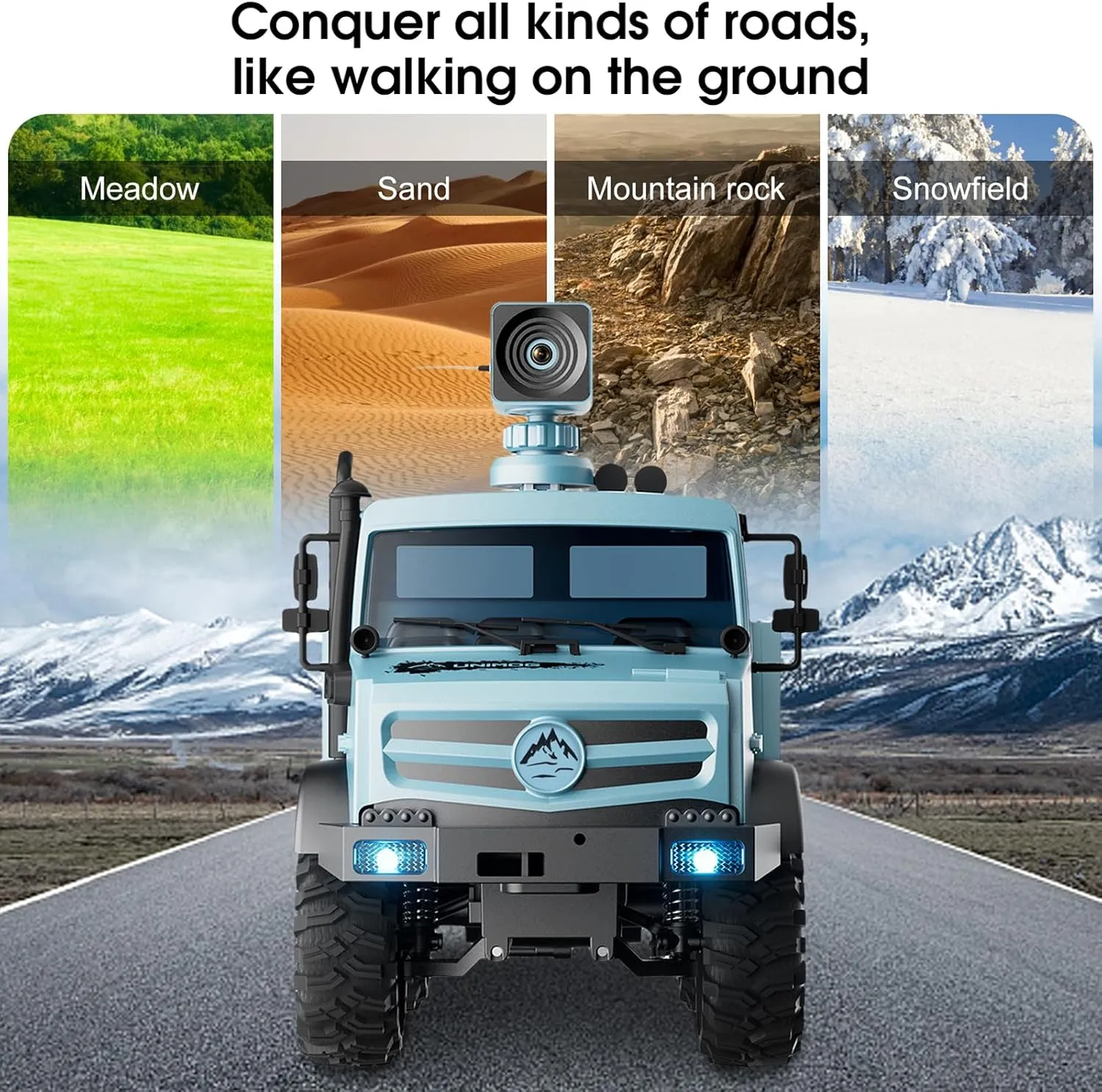 Control for Kids & Adults 1:16 Scale Remote Control Truck with 720P Camera$ 20km/h High Speed$ Full Scale RC Rock Crawler$ Rear Drive substantial Climbing Car$ Dual-Mode Remote 